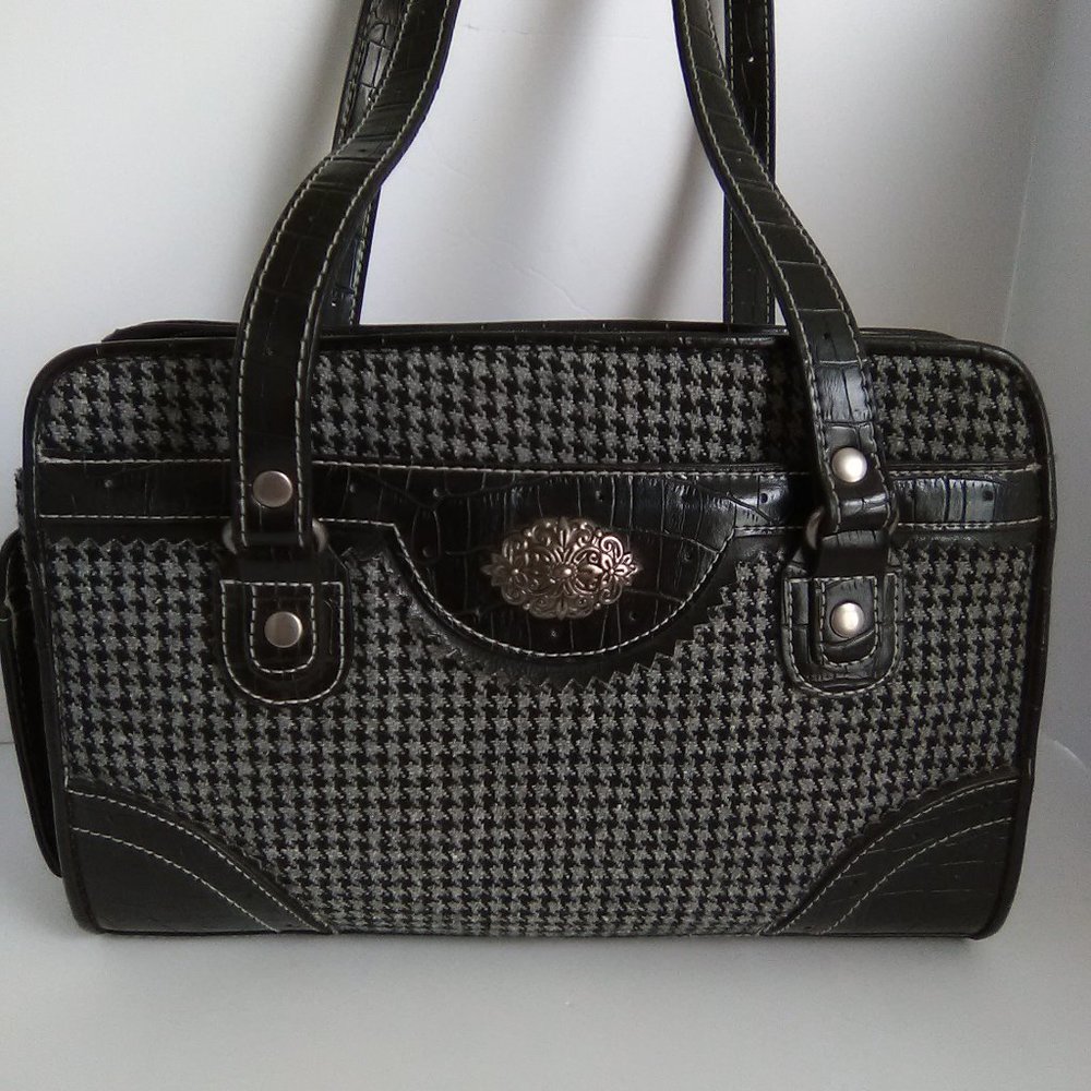 Bueno Plaid Leather Shoulder/ Hand Bag Pocketbook